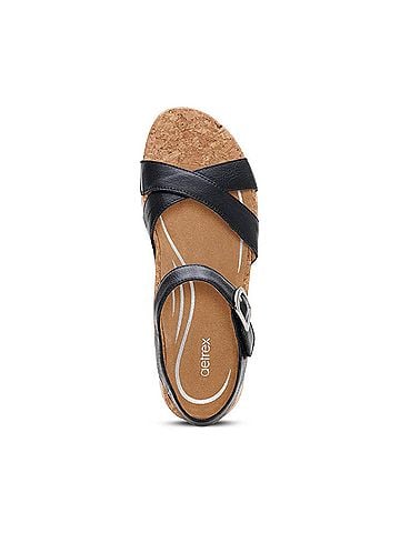 Aetrex Women's Flora Wedge in Black (view 2)