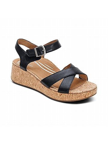 Aetrex Women's Flora Wedge in Black (view 1)