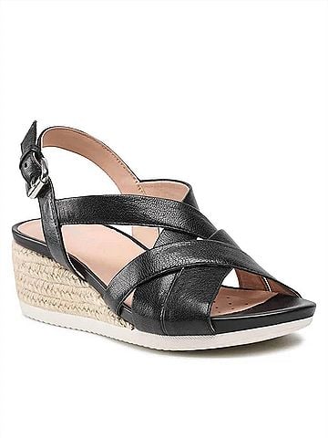 GEOX Women's Dischia Sandal in Black (view 1)