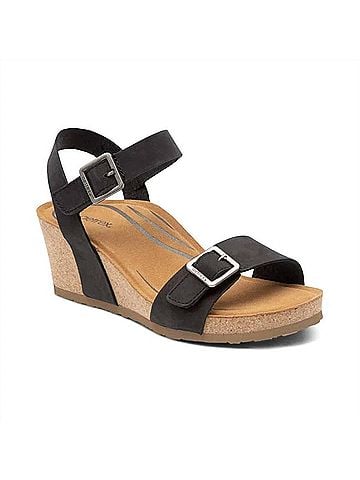 Aetrex Women's Lexa Wedge in Black (view 1)