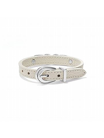 Brighton Women's Interlok Braid Leather Bracelet in Shoe White (view 2)