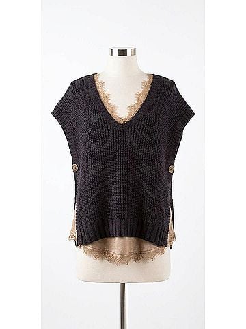GiGi Moda Editta V Neck Vest in Black (view 1)