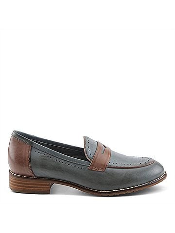 Spring Step Women's Loafette Leather Loafer Shoes in Slate Multi (view 1)