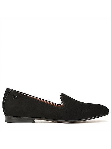 Vionic Women's Willa Ll Slip-On Flats in Black Suede (view 1)