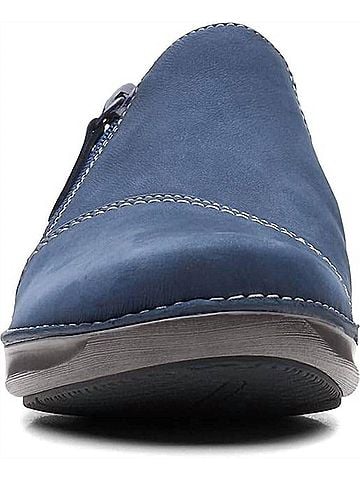 Clarks Women's Appley Zip Slip-Ons in Navy Nubuck (view 2)