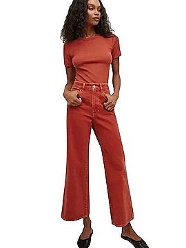 Veronica Beard Taylor Wide Leg Crop Jeans (view 1)
