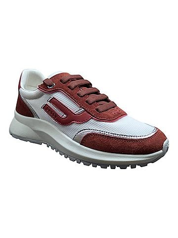 Bally Women's Demmy Heritage Leather Sneakers in Red/White/Silver (view 2)