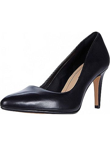 Clarks Women's Laina Rae Court Shoes in Black Leather (view 2)