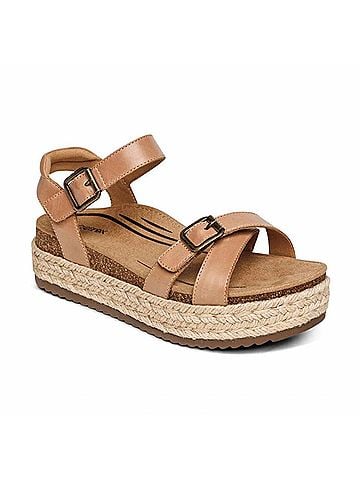 Aetrex Women's Paula Platform in Camel (view 2)