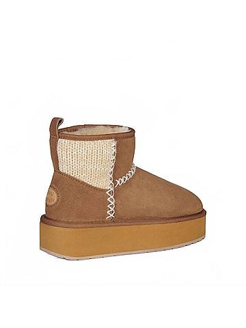 Emu Australia Women's Stinger Knit Flatform Boot in Chestnut (view 2)