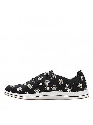 Clarks Women's Cloudsteppers Breeze Ave Lace Up Sneaker in Black Canvas (view 2)