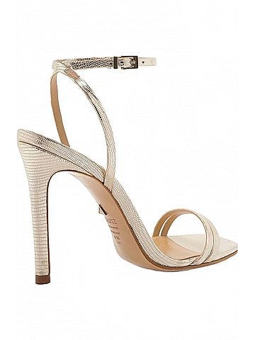 Schutz Women's Altina Leather Sandal in Platina Lizard (view 2)