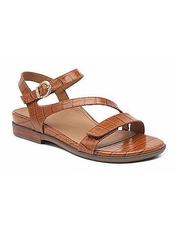 Aetrex Women's Tia Sandals in Cognac (view 2)