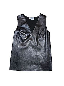 Vince. Lamb Leather and Silk Tank Tank Top (view 2)