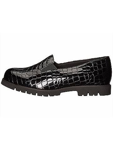 David Tate Women's Pearl Leather Loafers in Black Croco (view 2)