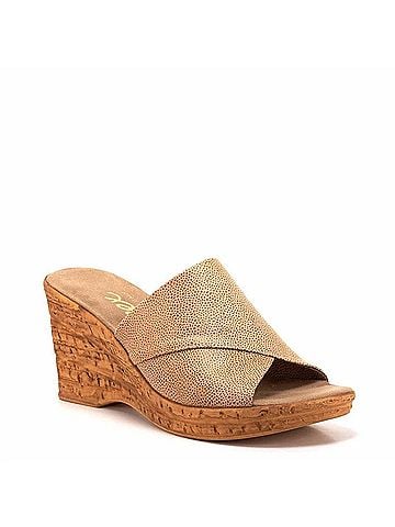 Onex Women's Christina Wedge Slide in Beige Elastic (view 2)