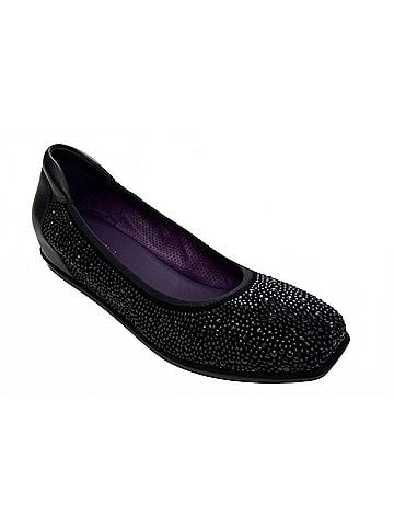 VANELi Women's Gisel Sparkle Suede Flat in Black (view 2)