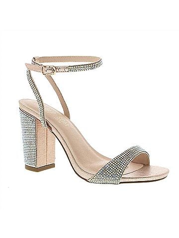 De Blossom Collection Ankle Strap Heels in Nude (view 1)