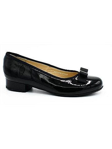 Eric Michael Women's Myra Low Block Heel Pumps in Black Patent (view 1)
