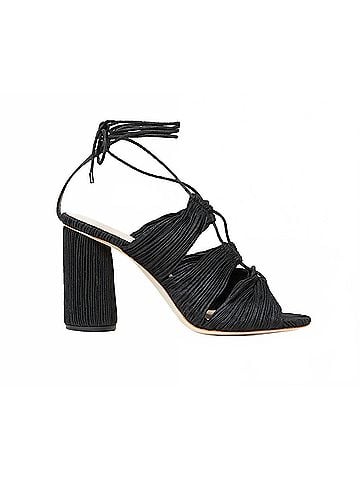 Loeffler Randall Women's Teresa Pleated Lace Up Sandal in Black (view 1)