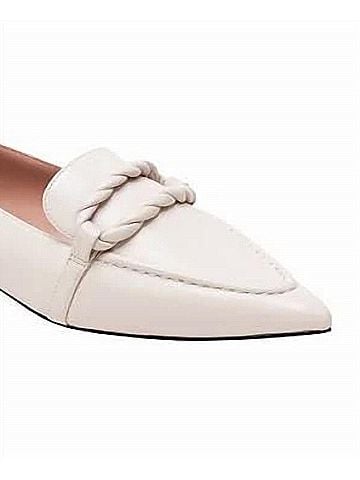 Linea Paolo Women's Matisse Pointed Toe Loafer in Cream (view 2)