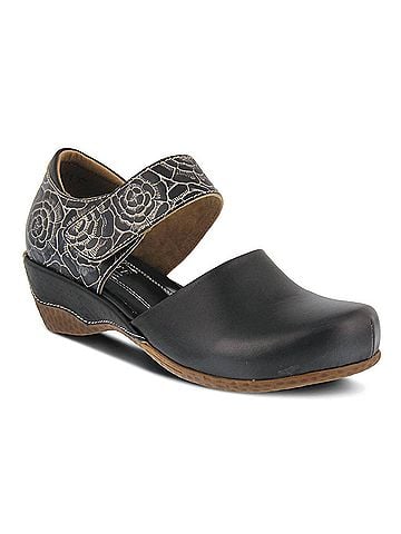 Spring Step Women's Gloss-Pansy Heeled Mary Jane Shoe in Black (view 1)
