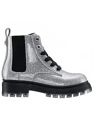 Nina Girls' Coelette Lace Up Boots 3 Mo in Silver Grey/Glitter (view 1)