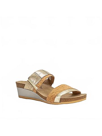 Naot Women's Royalty Sandal in Radiant Gold Leather/Cork Leather Combo (view 2)