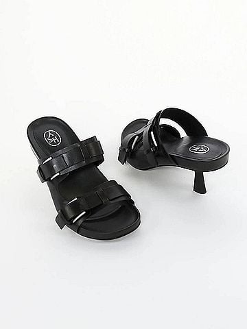 Ash Women's Jakarta Leather Sandals in Black (view 2)