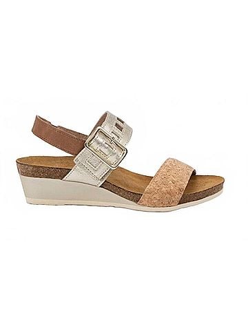 Naot Women's Dynasty Wedge Sandals in Cork/Radiant Gold/Latte Brown (view 1)