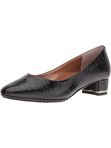 J. Renee Women's Bambalina Block Heel Pump in Black Lizard (view 2)