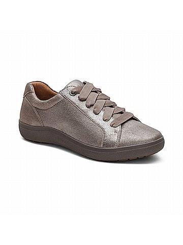 Aetrex Women's Courtney Lace-Up Sneaker in Brushed Silver (view 1)
