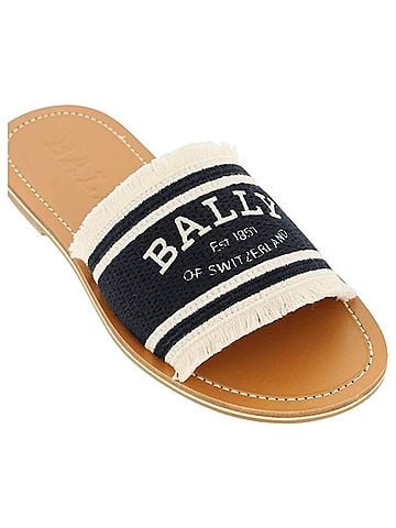 Bally Women's Bianka Flat Sandals in Black &amp; Bone (view 2)