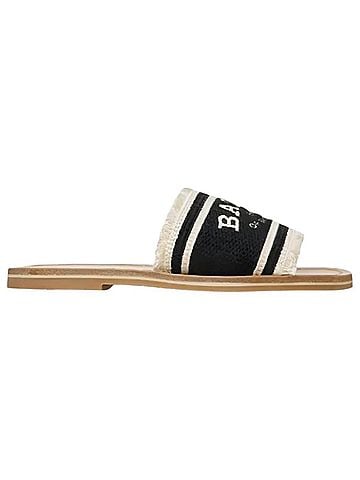 Bally Women's Bianka Flat Sandals in Black &amp; Bone (view 1)