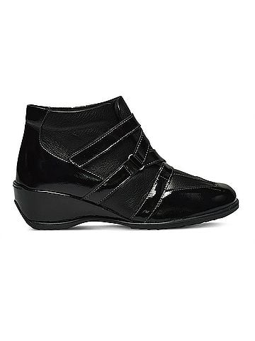 Spring Step Women's Allegra Bootie in Black Patent (view 1)