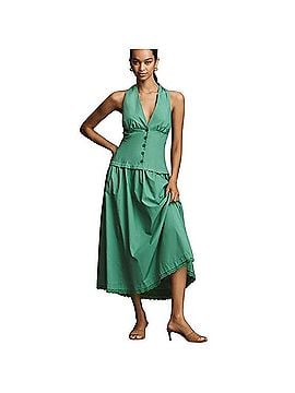 Anthropologie Maeve Halter V-Neck Drop-Waist Midi Dress Casual Dress (view 1)