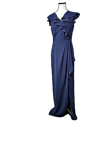 Monique Lhuillier Ruffle Maxi Dress Cocktail Dress (view 1)