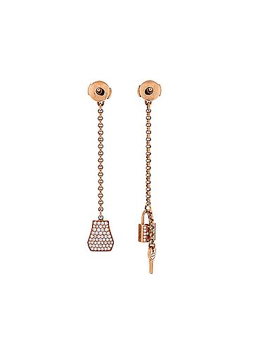 Hermès Kelly Clochette Drop Earrings 18K Rose Gold and Diamonds (view 2)