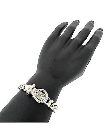 Hermès HERMES Vintage Boucles Sellier PM Bracelet, Sterling Silver 925, Accessory, Silver, Item No. 12907 (view 2)