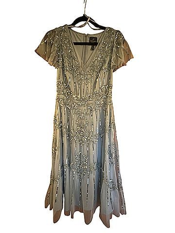 Adrianna Papell Aqua Dust Dream Cocktail Dress (view 1)