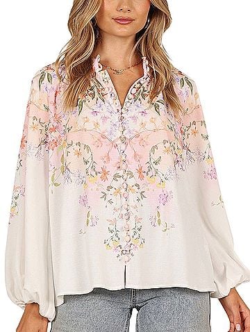 Petal and Pup Long Sleeve Blouse (view 1)