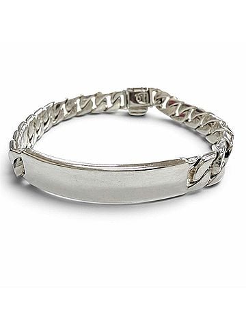 Tiffany & Co. TIFFANY&amp;Co. Tiffany Vintage ID Plate Curb Chain 925 Bracelet, Made in Italy, Weight 51.43g, Men's/Women's Accessory (view 1)