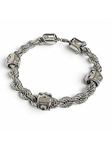 Louis Vuitton LOUIS VUITTON LV Rope Bracelet, 2023 model, M1540L, Silver, Size L, Made in Italy, Men's, with Box and Dust Bag. (view 1)