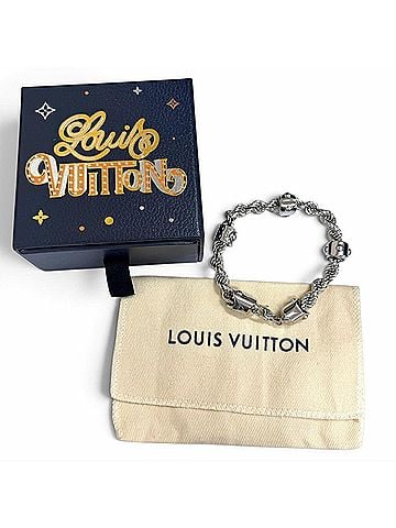 Louis Vuitton LOUIS VUITTON LV Rope Bracelet, 2023 model, M1540L, Silver, Size L, Made in Italy, Men's, with Box and Dust Bag. (view 2)