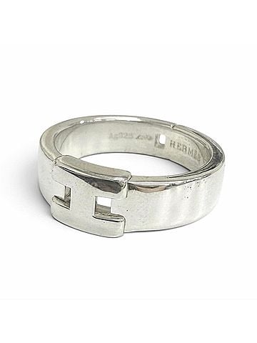 Hermès HERMES New Hercules AG925 H-logo Ring, Silver, Weight 5.3g, Men's (view 1)