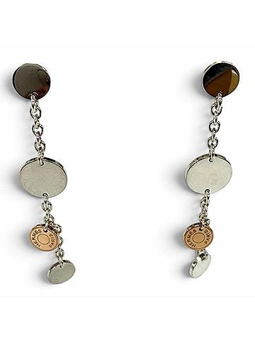 Hermès HERMES 925 AU750 Confetti Earrings, Silver and Rose Gold, Made in France, Weight 7.2g, Women's. (Pair) (view 1)
