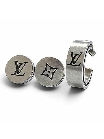 Louis Vuitton LOUIS VUITTON M02028 LV Tailor AG925 3-piece Earring Set, Silver, Made in Italy, Weight 9.75g, Men's/Women's Accessory, Comes with Box and Dust Bag. (view 1)