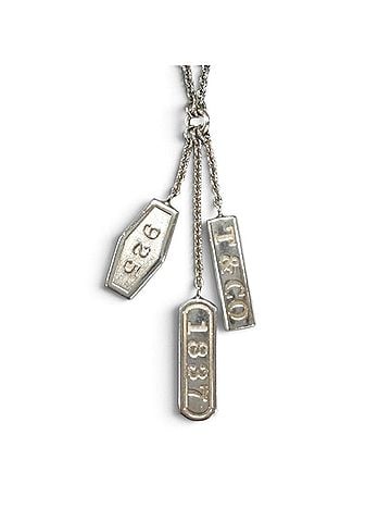 Tiffany & Co. TIFFANY&amp;Co. Tiffany 925 1837 Element Triple Tag Necklace Pendant, Silver, Made in Italy, Weight 7.2g, Women's. (view 1)
