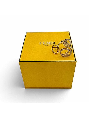 Fendi FENDI F is Fendi Rhinestone Ring, Gold, Size S, Made in Italy, Women's, with Box (view 2)