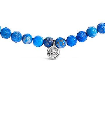 Haus of Brilliance Sterling Silver Diamond Accent Blue Lapis Bead Station Necklace (view 2)